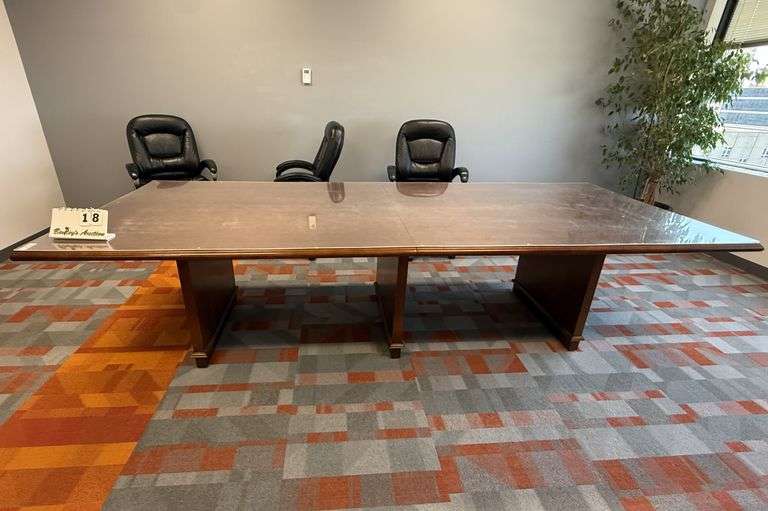 (2 PCS) WOOD CONFERENCE TABLE 9' X 9" X 4'
