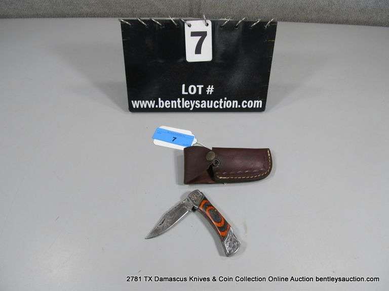 FOLDING KNIFE BLADE 3" - ORANGE & BLACK HANDLE W/ CASE