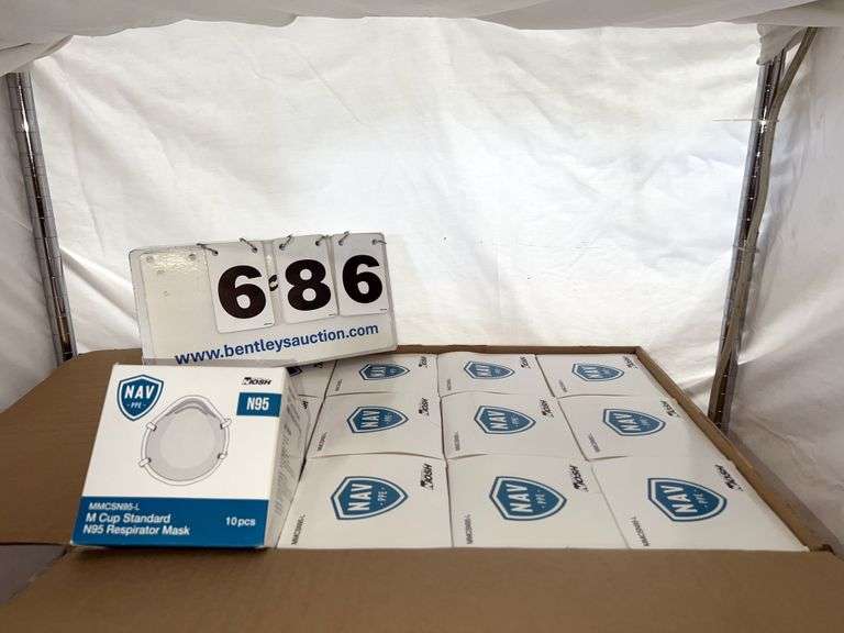 BOX OF NAV N95 RESPIRATOR MASKS