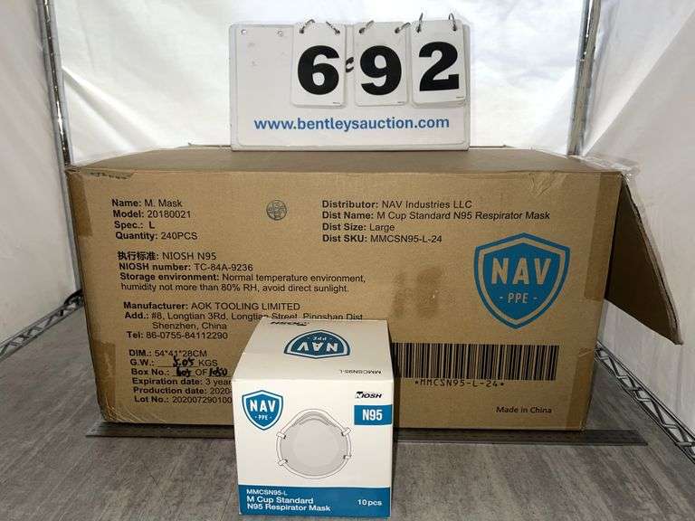 BOX OF NAV N95 RESPIRATOR MASKS