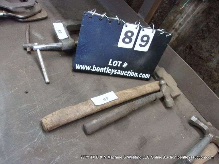 LOT (2): WOOD HANDLED BALL PEIN HAMMER & MINI SLEDGE - Bentley ...