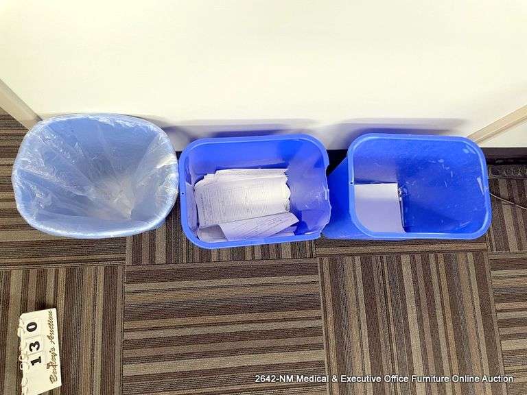 3 - BLUE TRASHCANS
