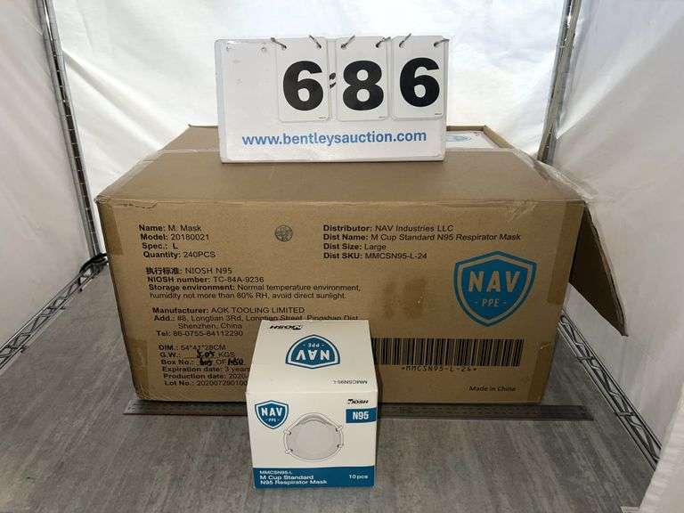 BOX OF NAV N95 RESPIRATOR MASKS
