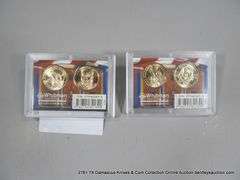 WHITMAN DISPLAYS: PRESIDENTIAL GOLDEN DOLLARS - (2) JAMES MADISON & (2) JOHN ADAMS (4 COINS TOTAL)