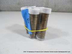 TUBES: MIXED 1950'S LINCOLN HEAD WHEAT PENNIES (5X MONEY)