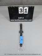 QUARTZ ANALOG MENS WRISTWATCH W/ 3 SUB DIALS - BLACK BAND - DARK BLUE FACE