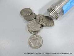 TUBE: (42 COINS TOTAL) MIXED DATE INDIAN HEAD BUFFALO NICKELS
