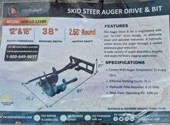 2025 WOLVERINE SKID STEER AUGER DRIVE & BIT ATTACHMENT MODEL: ADB-13-1218R,