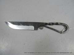 KNIFE 4" BLADE CARBON STEEL FINISH - TWISTED STEEL HANDLE W/ SHEATH