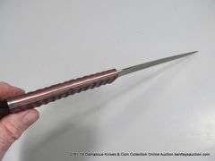 KNIFE 8" BLADE DAMASCUS FINISH - BLUE, MAGENTA, GREEN, RED & NATURAL HANDLE W/ SHEATH