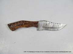 KNIFE 4" BLADE DAMASCUS FINISH - BROWN HANDLE W/ SHEATH