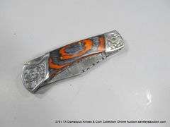 FOLDING KNIFE BLADE 3" - ORANGE & BLACK HANDLE W/ CASE