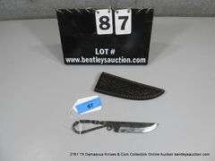KNIFE 4" BLADE CARBON STEEL FINISH - TWISTED STEEL HANDLE W/ SHEATH