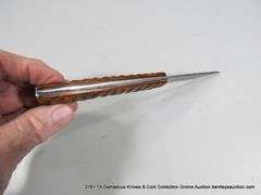 KNIFE 3-1/2" BLADE DAMASCUS FINISH - ORANGE & BLACK HANDLE W/ SHEATH