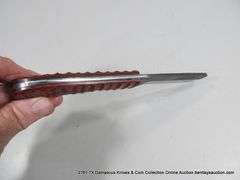 KNIFE 4" BLADE CARBON STEEL FINISH - RED & BLACK HANDLE W/ SHEATH