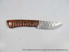 KNIFE 3-1/2" BLADE DAMASCUS FINISH - ORANGE & BLACK HANDLE W/ SHEATH