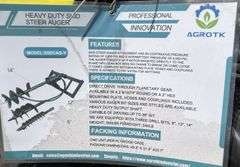 2024/2025 MOWER KING SKID STEER AUGER MODEL: SSECAG-Y WITH 3 BITS - 6", 12", 14" AUGERS,