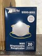 BOX OF MAKRITE N95 RESPIRATOR MASKS