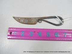 KNIFE 3" BLADE CARBON STEEL FINISH - TWISTED STEEL HANDLE W/ SHEATH