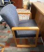 BLUE UPHOLSTERED ARM CHAIR