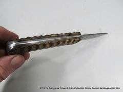 KNIFE 3" BLADE DAMASCUS FINISH - ORANGE & BLACK HANDLE W/ SHEATH
