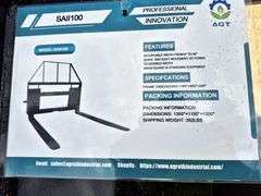 2025 MOWER KING SKID STEER FORKS MODEL: SA - ADJUSTABLE, QUICK ATTACH, S/N: SA25050101C-06C