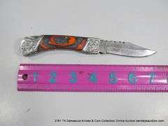 FOLDING KNIFE BLADE 3" - ORANGE & BLACK HANDLE W/ CASE