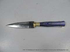 KNIFE 4" DOUBLE SIDED CARBON STEEL FINISH - BLUE HANDLE W/ SHEATH