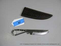 KNIFE 4" BLADE CARBON STEEL FINISH - TWISTED STEEL HANDLE W/ SHEATH