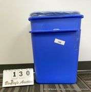 3 - BLUE TRASHCANS