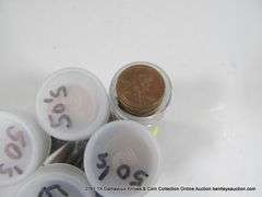 TUBES: MIXED 1950'S LINCOLN HEAD WHEAT PENNIES (5X MONEY)