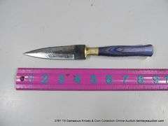 KNIFE 4" DOUBLE SIDED CARBON STEEL FINISH - BLUE HANDLE W/ SHEATH