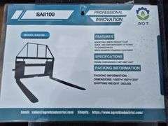 2024/2025 MOWER KING SKID STEER FORKS MODEL SA - ADJUSTABLE, QUICK ATTACH, S/N: SA25010501N-06N