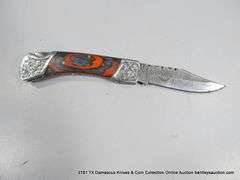 FOLDING KNIFE BLADE 3" - ORANGE & BLACK HANDLE W/ CASE