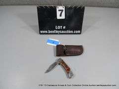 FOLDING KNIFE BLADE 3" - ORANGE & BLACK HANDLE W/ CASE