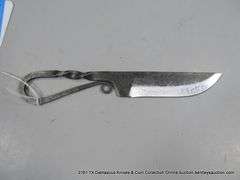 KNIFE 4" BLADE CARBON STEEL FINISH - TWISTED STEEL HANDLE W/ SHEATH
