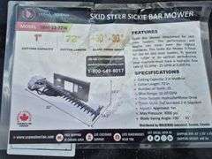 2025 WOLVERINE SKID STEER SICKLE BAR MOWER MODEL: SBM-12-72W