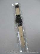 QUARTZ MENS WRISTWATCH W/ 3 SUB DIALS - BLACK BAND - WHITE FACE