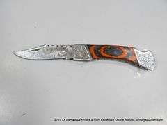 FOLDING KNIFE BLADE 3" - ORANGE & BLACK HANDLE W/ CASE