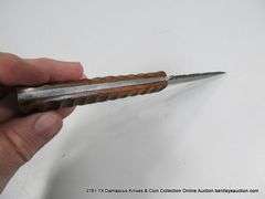 KNIFE 3" BLADE DAMASCUS FINISH - BROWN HANDLE W/ SHEATH