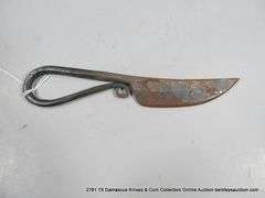 KNIFE 3" BLADE CARBON STEEL FINISH - TWISTED STEEL HANDLE W/ SHEATH