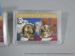 WHITMAN DISPLAYS: PRESIDENTIAL GOLDEN DOLLARS - (2) JAMES MADISON & (2) JOHN ADAMS (4 COINS TOTAL)