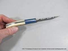 KNIFE 4" BLADE CARBON STEEL FINISH - RED, WHITE & BLUE HANDLE W/ SHEATH