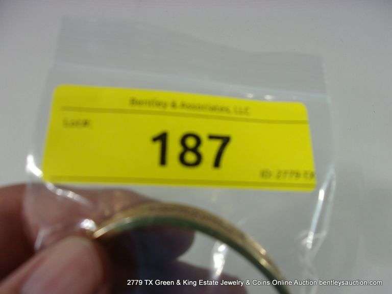 BAG OF ASSORTED JEWELRY: 12K GOLD FILLED BANGLE BRACELET (SAFTEY CHAIN BROKEN), 1-10K GOLD & DIAMOND