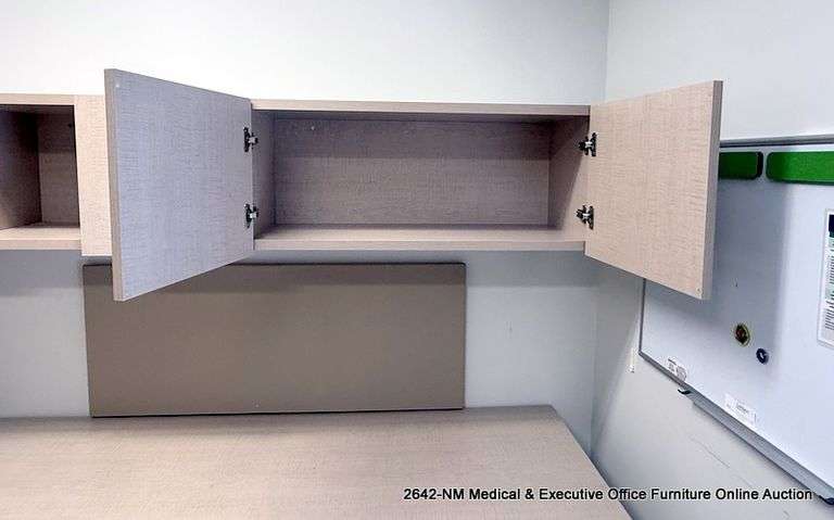 L-SHAPED DESK W/ OVERHEAD CABINET