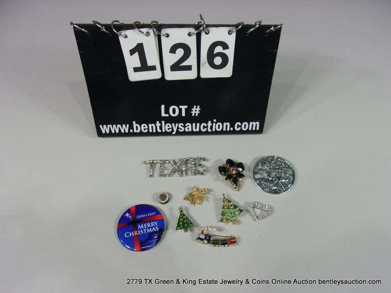 BAG: 10 ASSORTED FASHION DECORATIVE PINS