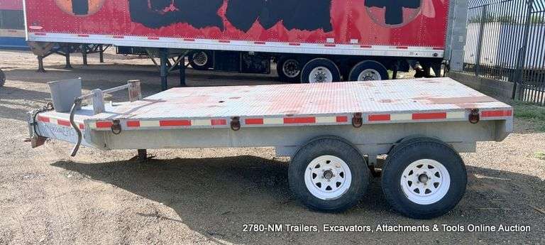 FLATBED TRAILER,  TANDEM AXLES,  12' 2" X 7' 11"
