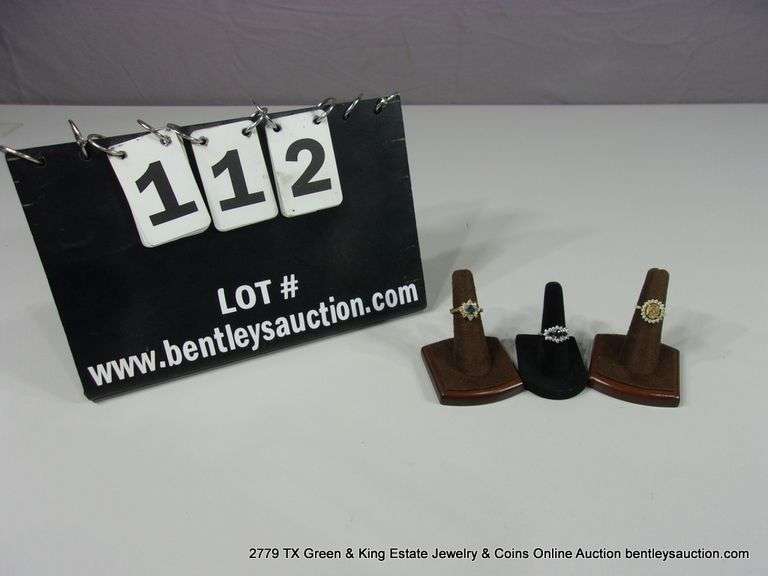 LOT 3: GEMSTONE & CZ FASHION RINGS - TOPAZ & SAPPHIRE