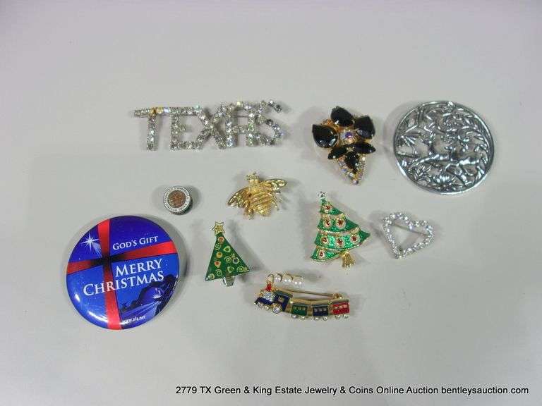 BAG: 10 ASSORTED FASHION DECORATIVE PINS