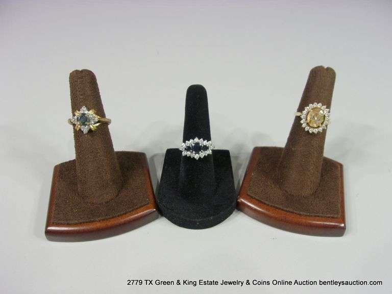 LOT 3: GEMSTONE & CZ FASHION RINGS - TOPAZ & SAPPHIRE